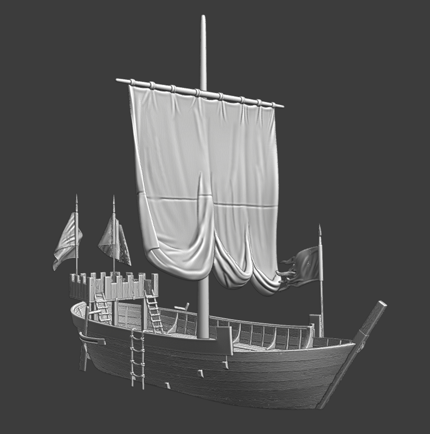 Medieval warship - wargaming model ship